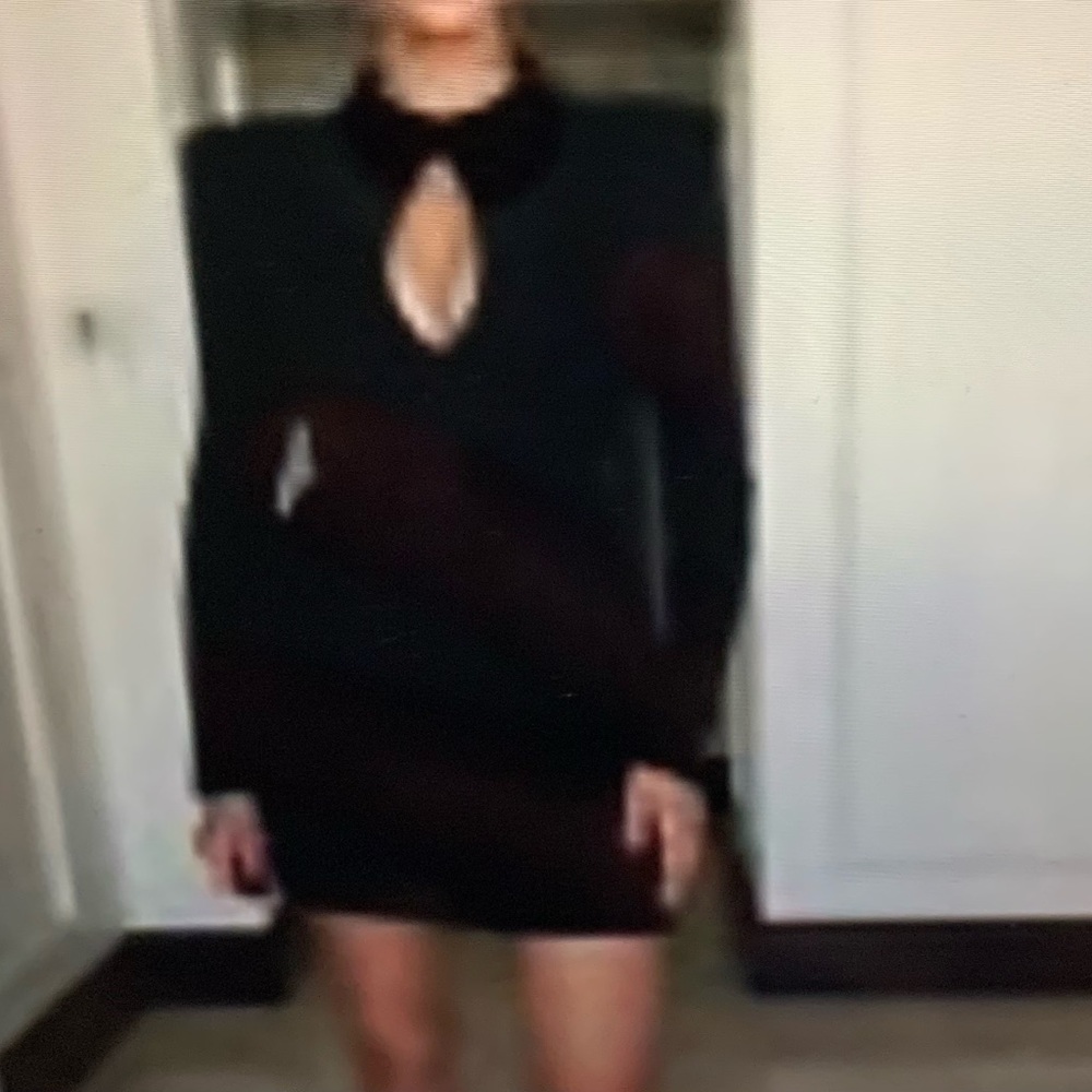 Balmain cut out dress in black